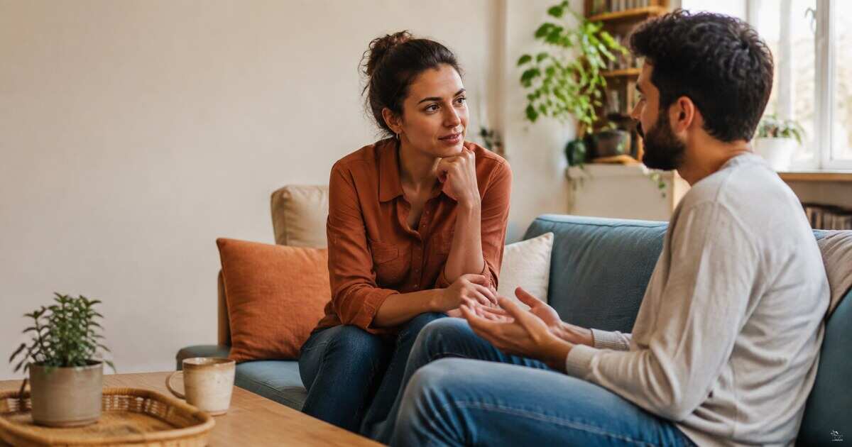 Two people having a respectful conversation about their relationship